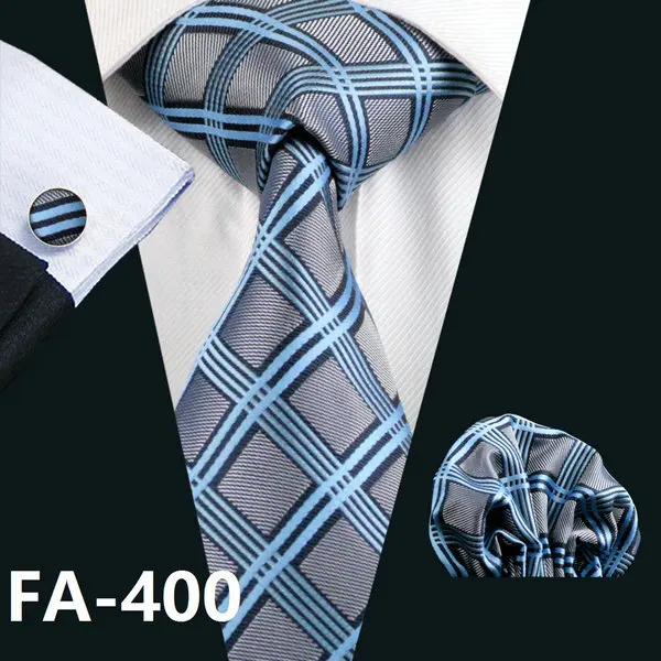 FA-999 Barry. Wang, мужские галстуки, серый, Цветочный, Шелковый, жаккардовый галстук, Hanky, запонки, набор, мужские деловые подарочные галстуки для мужчин - Цвет: FA-400