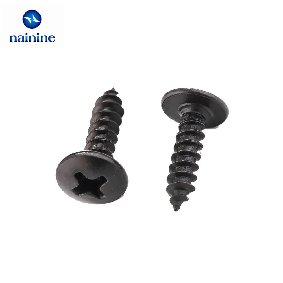 50Pcs M3 M4 Wood Truss Screw with Black Oxide and Wax Self tapping Screws HW103in Screws from