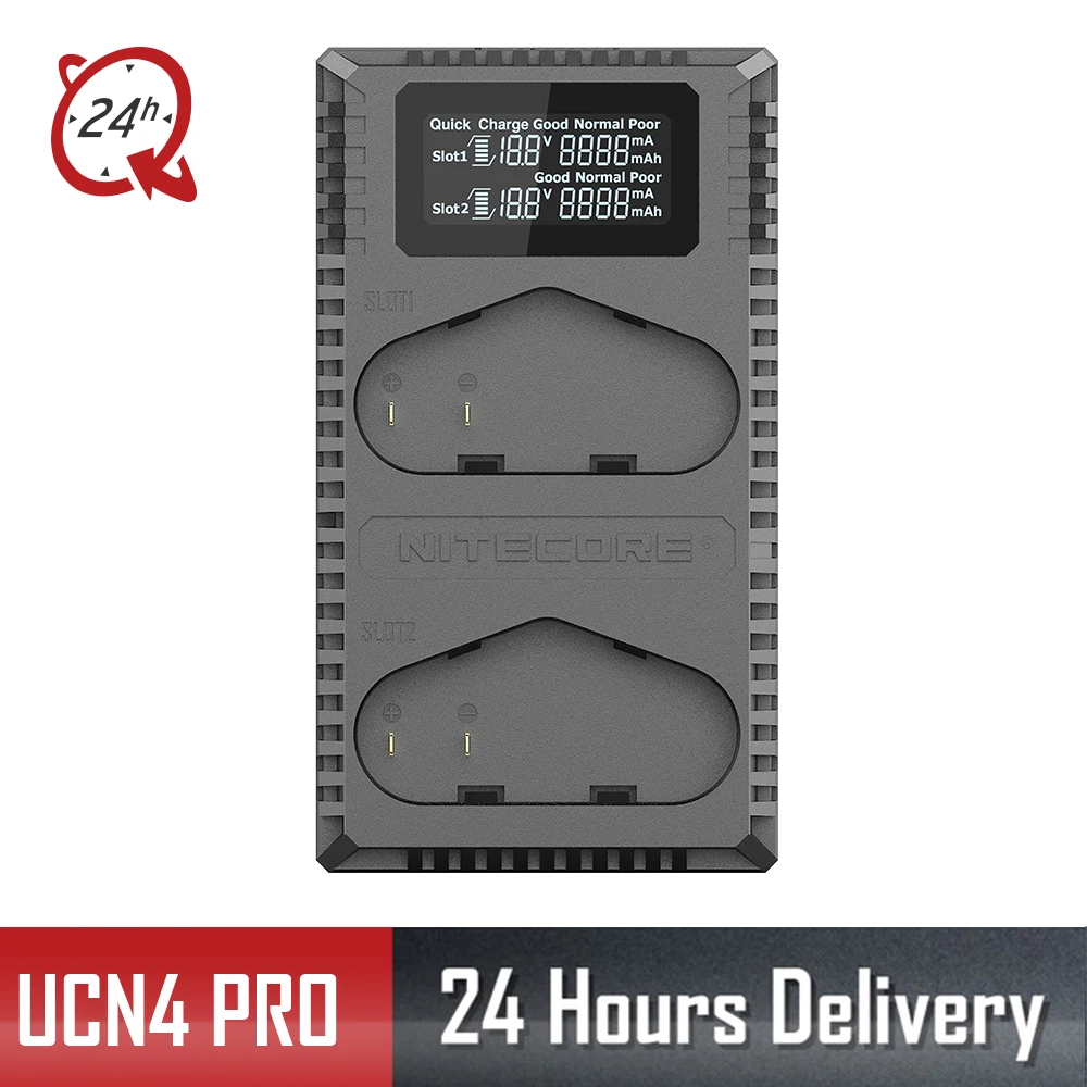 Nitecore UCN4 Pro Двойной слот USB QC LP-E4 LP-E4N LP-E19 Зарядное устройство для зеркальных