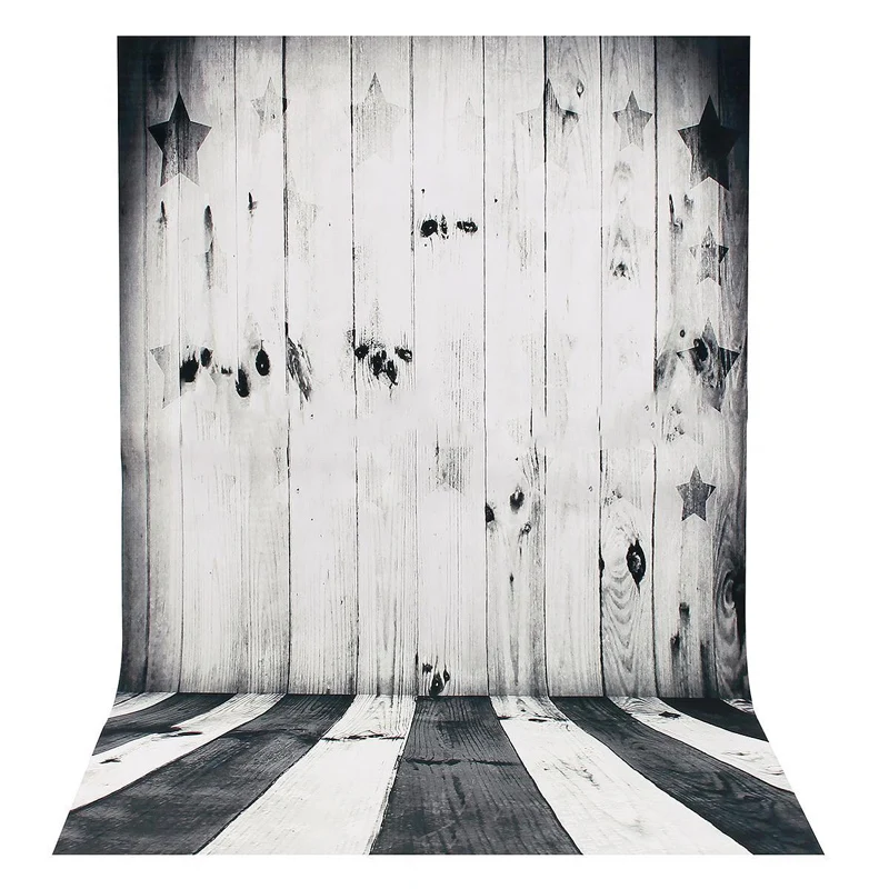 Maytir New Wood Floor background Raw Silk Cloth Black White Wood Photography Backdrop Studio Props 0.6*0.9m