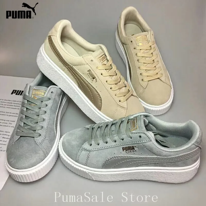 

Original PUMA Basket Suede Men and Women Shoes Low-Top Rihanna 2nd Generation Thick-soled Platform Shoes Couple Sneaker 35.5-44