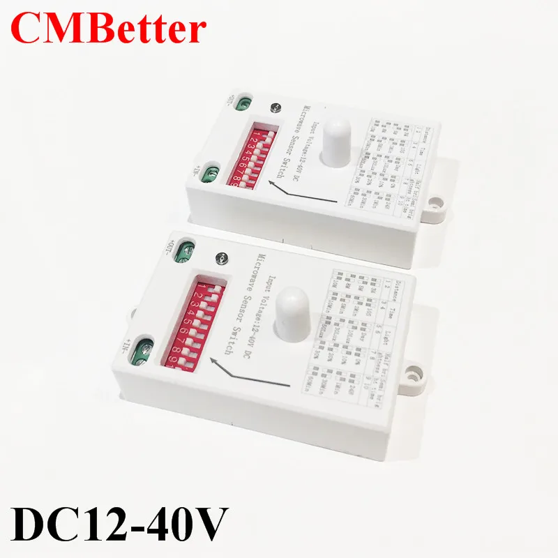 CMBetter Microwave Sensor Light Switch 12-40V Motion Detector Light Switch Time Delay Adjustable Body Motion Detector Swith (17)