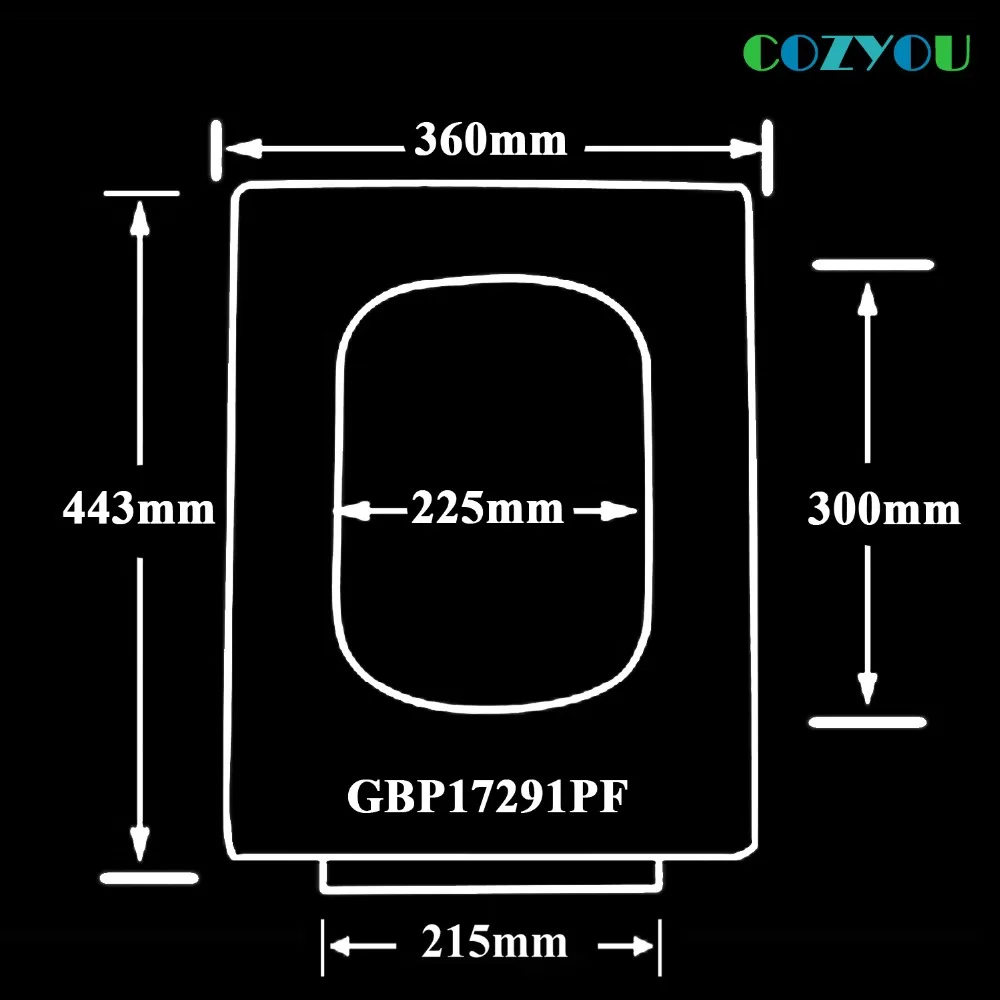 COZYOU сиденье для унитаза ПП квадратной формы быстросъемная мягкая закрывающая крышка для унитаза длина 430 мм до 455 мм ширина 355 мм до 365 мм GBP17291PF