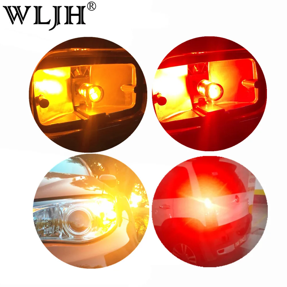 WLJH 2x30 Вт 800lm 6-Cree-XBD чип 1156 BA15S P21W светодиодный S25 объектив Авто поворотник Стоп задний тормозной светильник резервная лампа DRL лампы