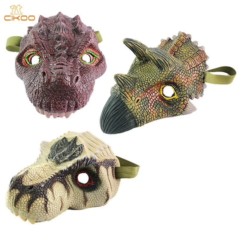 

CIKOO Jurassic Halloween Realistic Dinosaur Mask Toys Action & Toy Figures Gags & Practical Jokes Children Toy Gifts