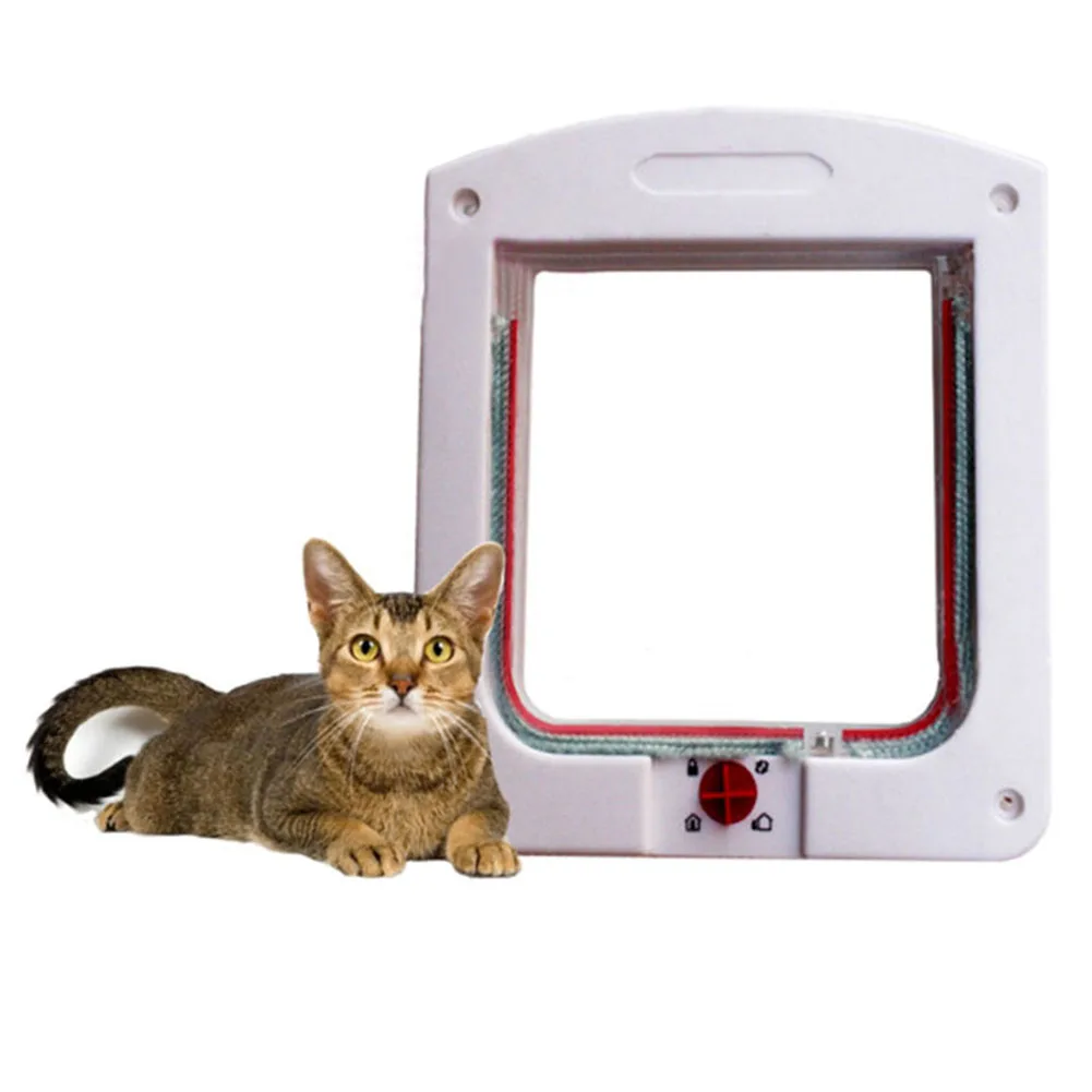 Кошка двери с замком котенок клапаном тоннель с 4 способ блокировки настенный вход алюминиевые профили для кошек 899
