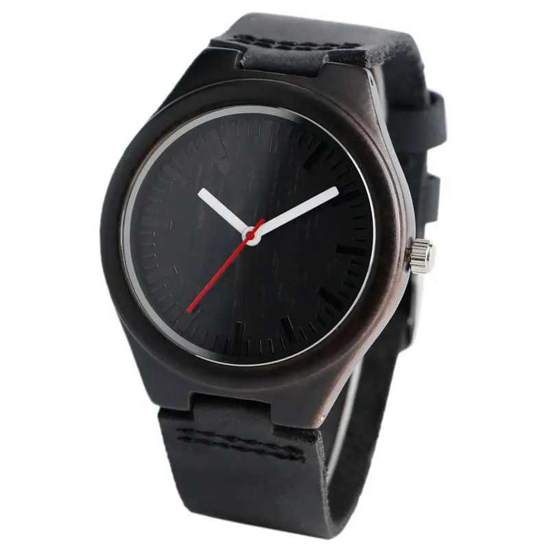 YISUYA Mens Wooden Wrist Watch Novel Bamboo Wood Creative Watches Black Genuine Leather Band Strap Quartz Males Watch relogio (7)