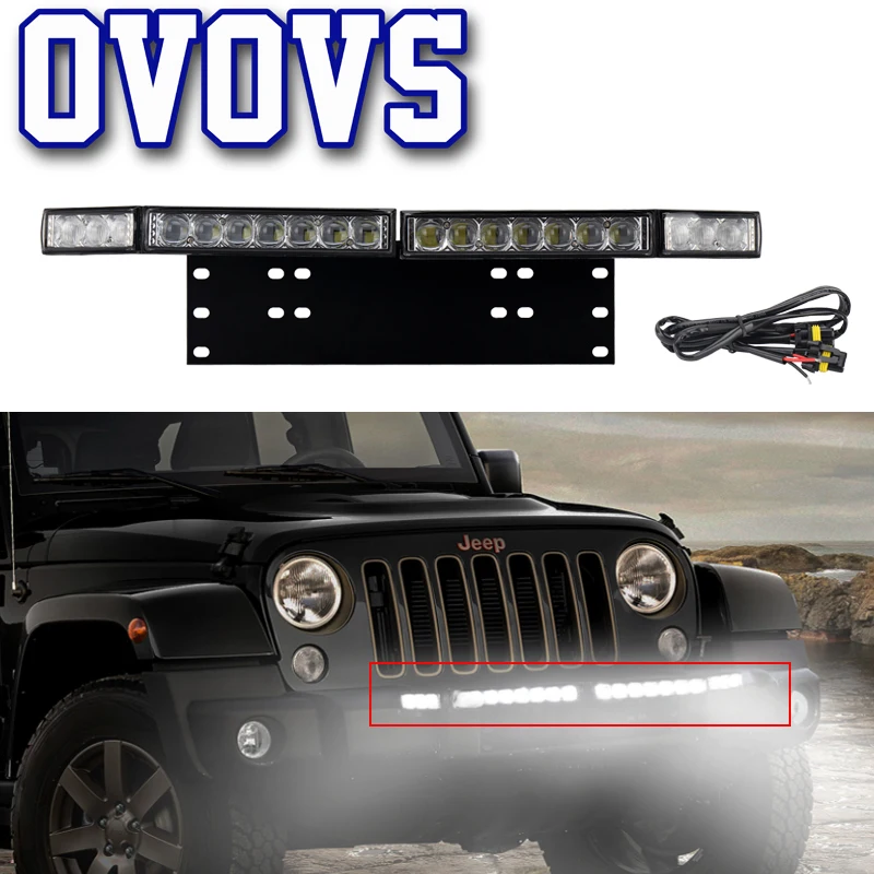

Close-Fitted License Plate Brackets with 60W Led Driving Work Light Bull Bar for Jeep Truck 4x4 Off-Road Vehicles