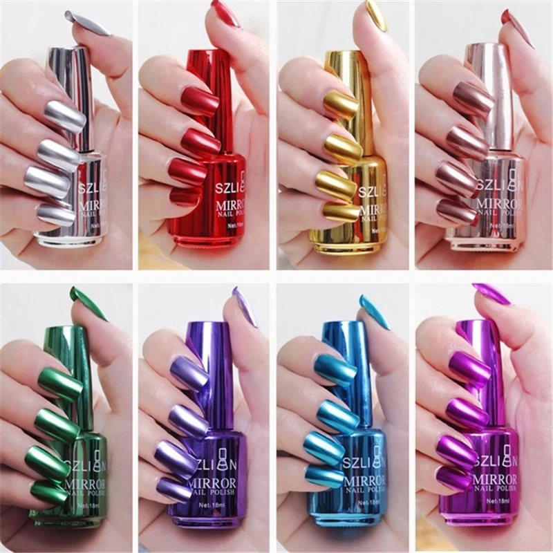 

Fashion Metallic Nail Polish Magic Mirror Effect Chrome Harmless Long-Lasting Nail Art Polish Varnish DIY Nail Decoration Tool