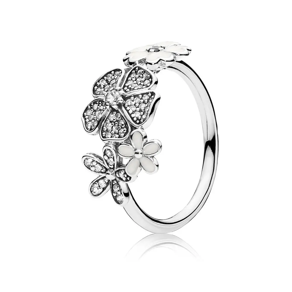 16 стилей, женские 925 пробы, серебряные кольца с розовым золотом, бант, корона, любовь, Кристальное кольцо для женщин, ювелирное изделие, подарок - Цвет основного камня: R49