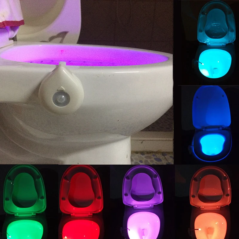 Buy 8 Color LED RGB Motion Automatic Sensor Toliet Light Bathroom Light Toilet