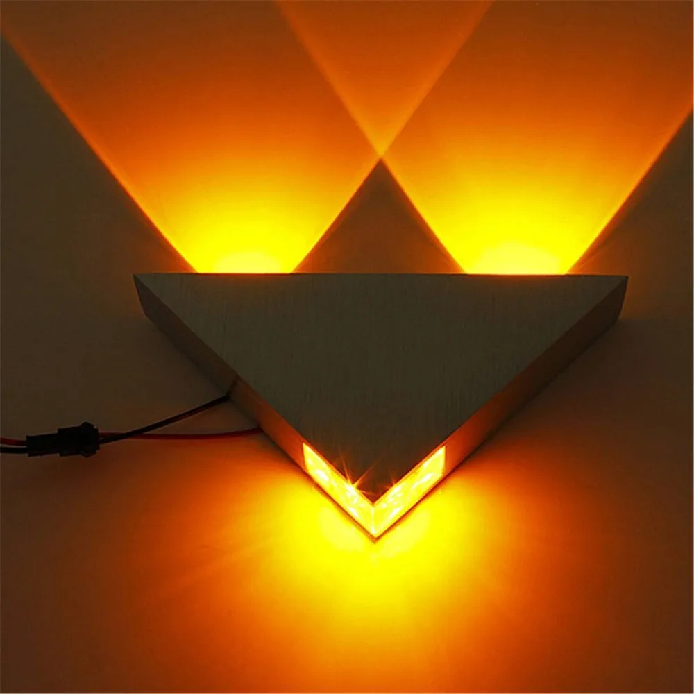 Aluminum Modern Wall Sconce Triangle Designed 3w LED wall light