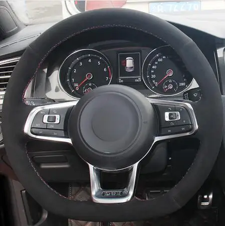 Новинка Черная замша чехол рулевого колеса автомобиля для Volkswagen Golf 7 GTI R MK7 VW Polo
