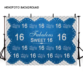 

Vinyl Photography Background Royal Blue Adult Ceremony Luxury Diamond 16th Birthday Party Decor Banner Backdrop Photo Studio