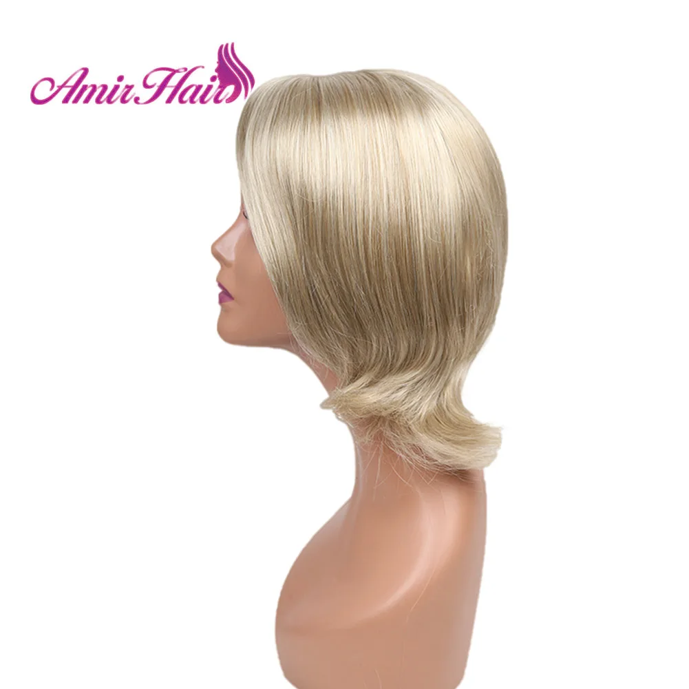 Amir блонд синтетический парик с челкой короткие кудрявые волосы для афроамериканцы женщин Cosaplay парики Термостойкое волокно 6 дюймов