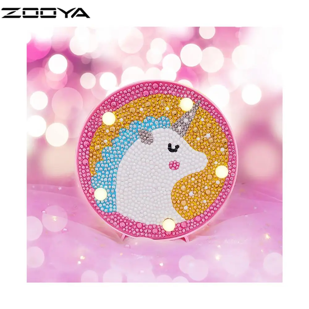 

ZOOYA 5d diamond painting unicorn new arrivals Led diamond embroidery for children sale diamond mosaic Birthday Party gift b007