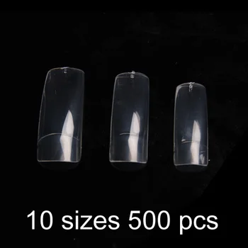 

Free shipping 500pcs / lot Acrylic Clear False Nail Half Tips Ultra-thin Transparent Artificial Fake Nails Zl-7845