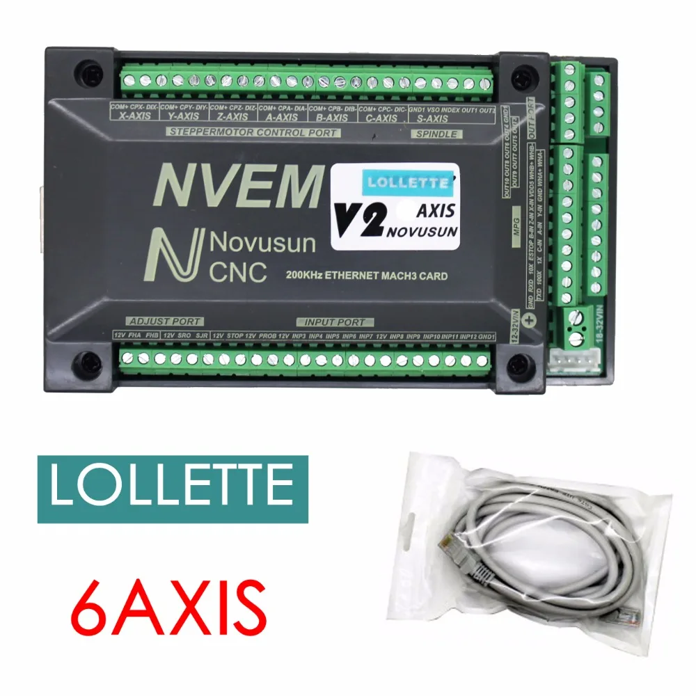 NVEM V2 MACH3 6 осевой версия ЧПУ Управление 300 кГц движения Ethernet карты для шагового