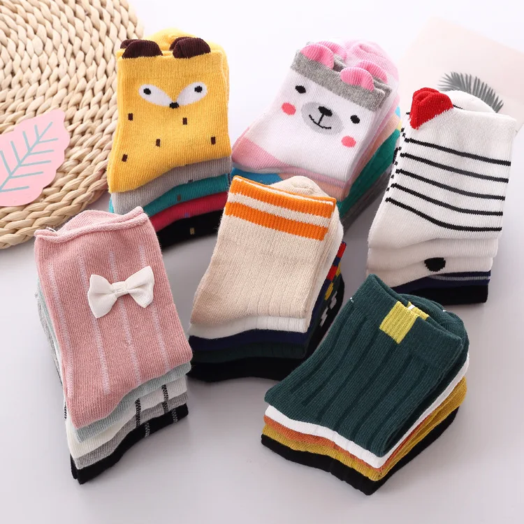 

One Pair Lovely Cute Children's Socks Animals Infant New Cartoon Autumn And Winter Soft Cotton Tube Baby Girl Boy Socks 1 To 12Y