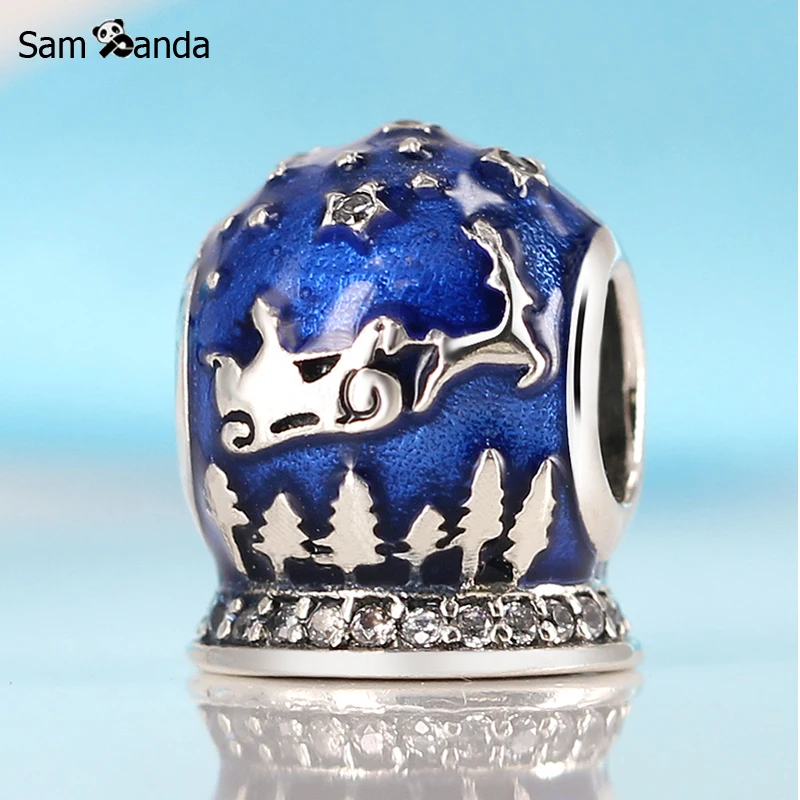 New Authentic 925 Sterling Silver Bead Charm Christmas Night Charms