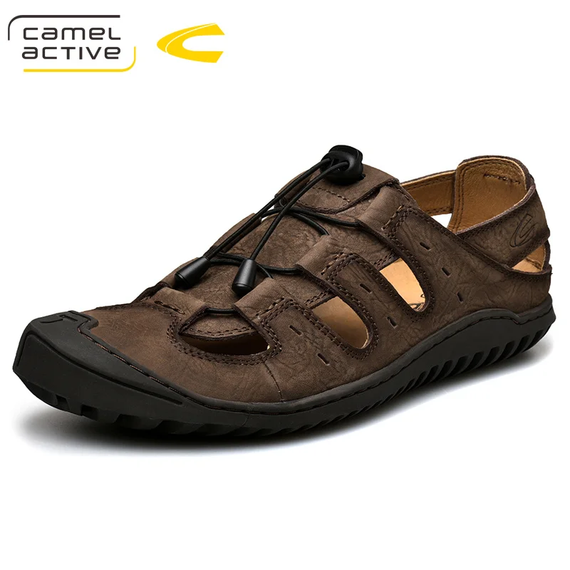 Camel Active/ г. Новые быстросохнущие сандалии из натуральной кожи летние качественные повседневные кроссовки противоскользящая обувь для пляжного отдыха 19356 - Цвет: Коричневый