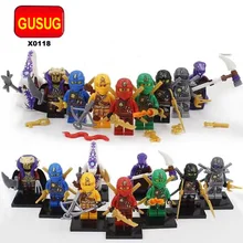 GUSUG 90 шт. X0118 Cole Kai Jay Lloyd Nya Skylor Zane Pythor Chen строительные блоки лучший подарок военные игрушки для детей