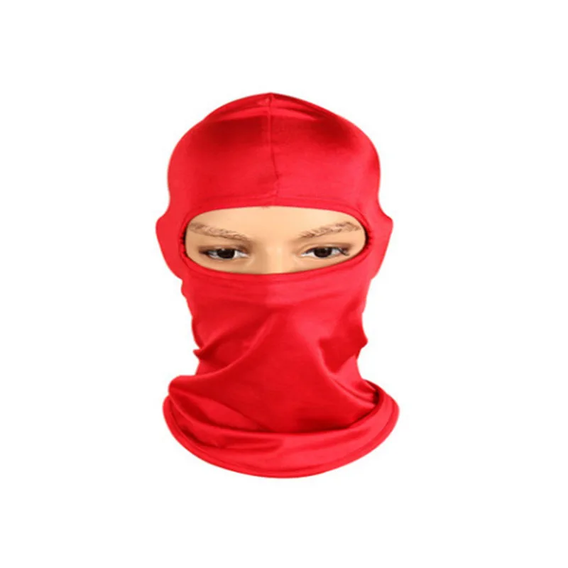 Cycling Full Face Mask Outdoor Skull Balaclava Masks Bicycle Bike Riding Skiing Sport Headgear Ultra Thin Breathable Lycra Mask - Цвет: Red