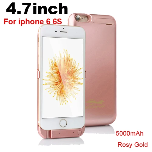 5000/8000 мАч чехол для зарядного устройства для iphone 6 6s чехол для внешнего аккумулятора резервный внешний аккумулятор чехол для зарядки для iphone 6 6s plus - Цвет: 4.7 Rosy for i6 i6s
