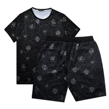 Модный мужской комплект одежды, летняя футболка с цветами, мужские облегающие повседневные мужские футболки, хлопковая футболка с коротким рукавом, спортивный костюм 6XL