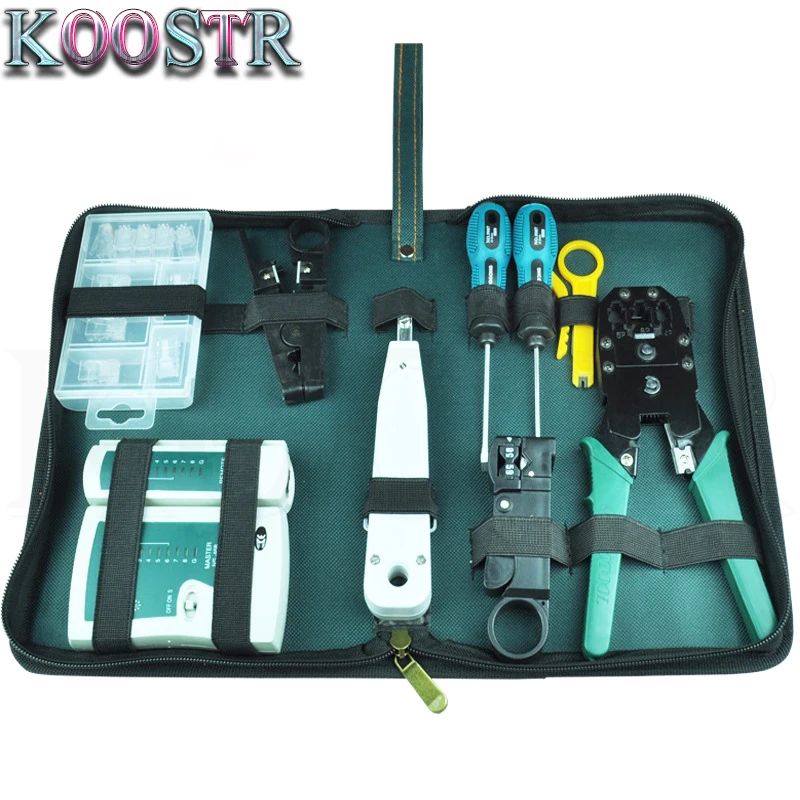 

Three with wire clamp tester stripping knife crystal head value 9PC network tool kit combination set wholesale