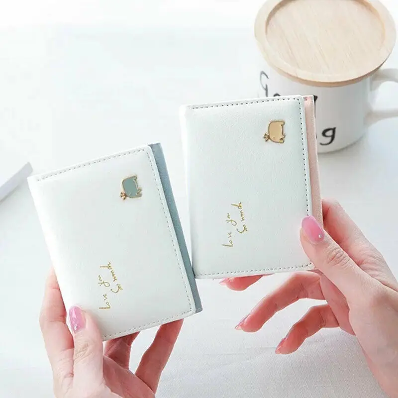 

Fashion Women Cute Short Mini Wallet Elegant PU Leather Small Clutch Purse Card Holders Ladies Handbag lovely kawaii Money Bag