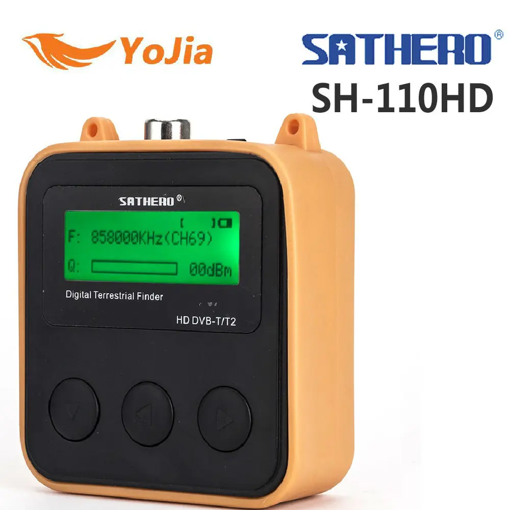 

Yojia Sathero SH-110HD DVB-T DVB-T2 LCD Screen pocket Digital Terrestrial Finder Support QPSK Signal Meter Digtal Meter