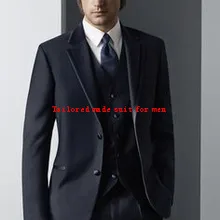 Новое поступление, итальянские свадебные костюмы, мужские Черные смокинги, мужские костюмы на двух пуговицах, Лучшие Мужские костюмы(пиджак+ брюки+ жилет+ галстук