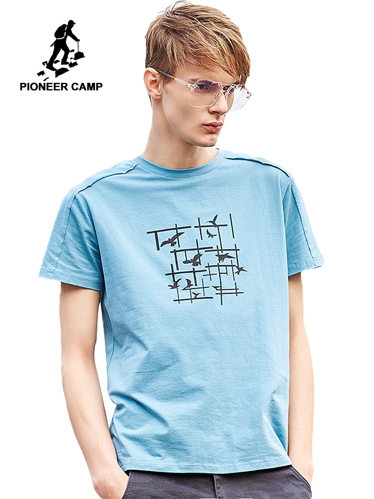 

Pioneer camp new short sleeve tshirt mens brand clothing casual fashion printed t shirts male quality summer tops tees ADT802075