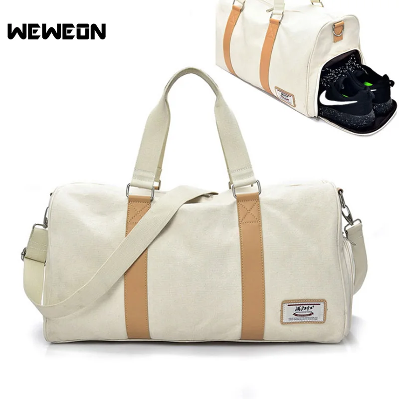 Buy Durable Canvas Men Gym Bags Shoulder Travel Bag