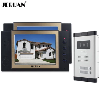 

JERUAN Apartment 8 inch LCD color Video Door Phone Record Intercom System 700TVL IR COMS Camera for 2 Call Button 8GB SD CARD