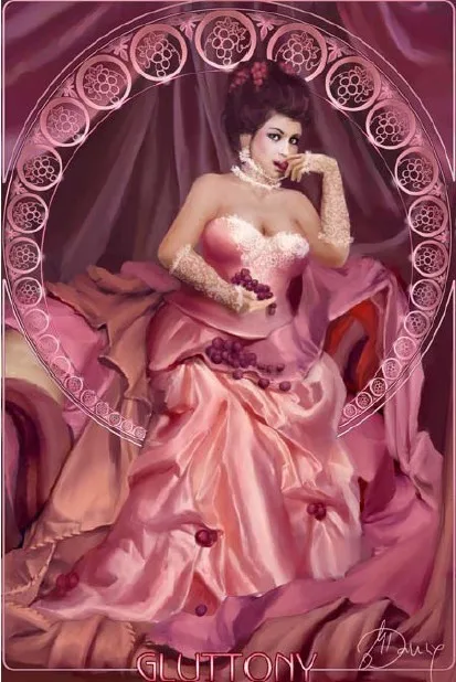 CS-1179 cross stitch kit Gluttony seven deadly sins.jpg