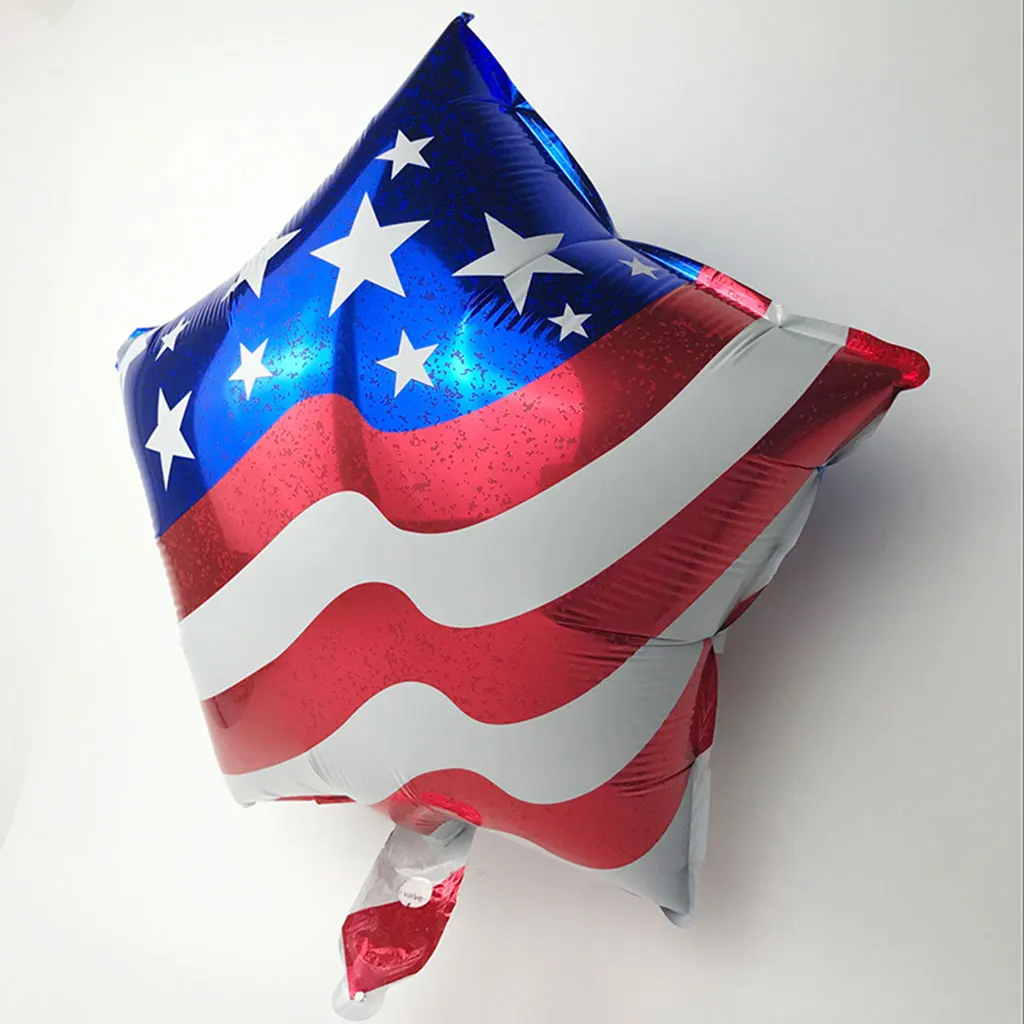 American Flag Ball Decoration US Flag Star Striped Patriotic Foil Balloons 4th Of July National Day Decor