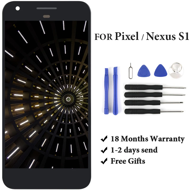 

Black White No Dead Pixel Replacement Display For HTC Google Pixel Nexus S1 LCD Touch Screen Digitizer Assembly With Repair Tool