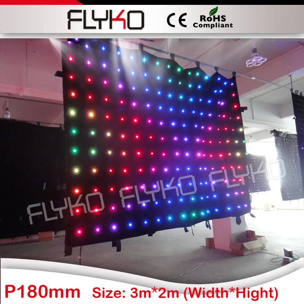 

P18 martix video led curtain display soft led screen 2x3m