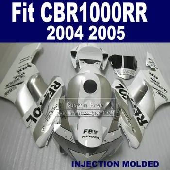 

ABS plastic Injection fairing kits for Honda 2004 2005 CBR1000RR CBR 1000 RR 04 05 CBR 1000RR white repsol fairings body parts