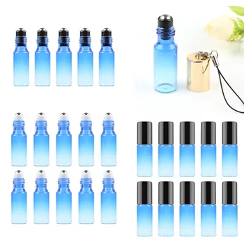 

Aihogard 10pcs 5ml Gradient Color Glass Bottle Essential Oil Bottles Perfume Roll On Bottle with Stainless Steel Beads Bottle
