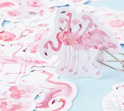 1 Упак. = 45 шт. Розовый фламинго мультфильм животных Бумага уплотнения наклейки DIY украшения подарок дети канцелярские