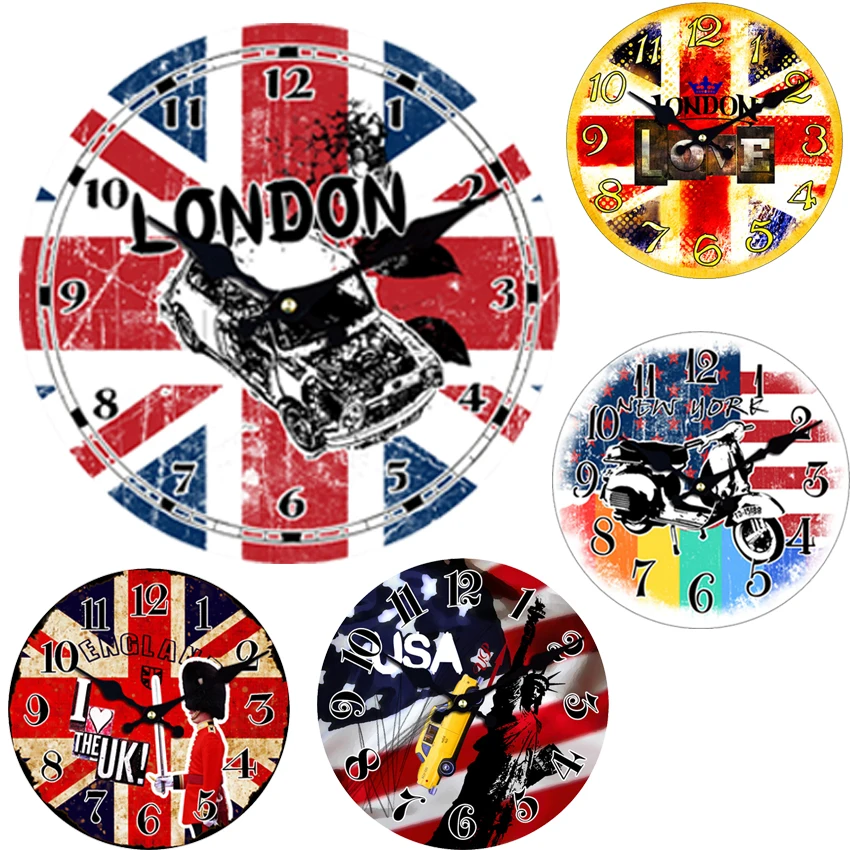 

Car London Design Large Wall Clock Silent Living Room Wall Decor Saat Home Decoration Watch Wall Christmas Gift Reloj Cheap