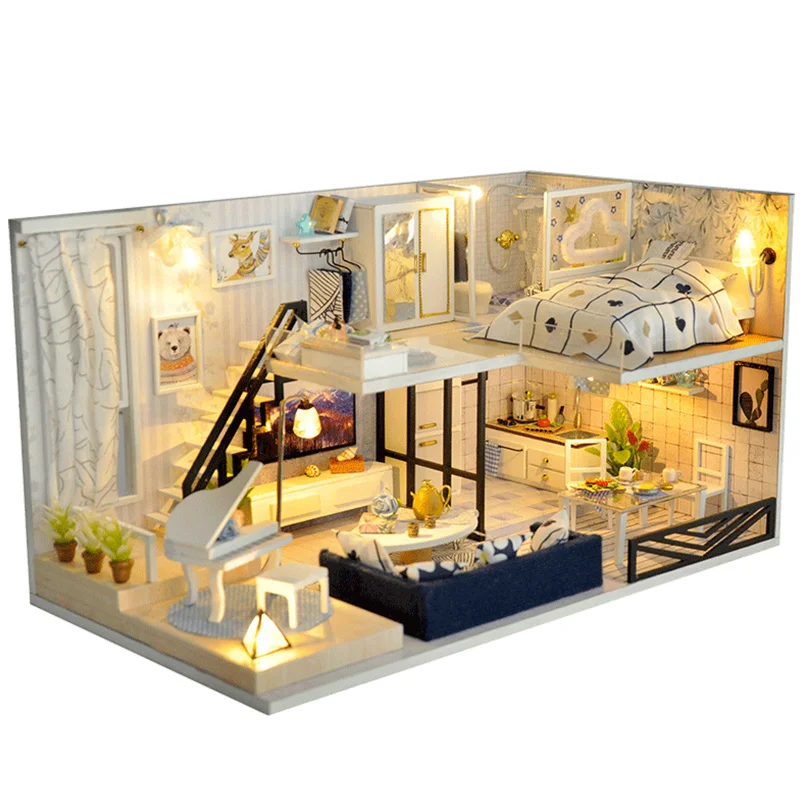 

CUTE ROOM Wooden House Toy Model Time Light Shadow Series Cozy Cabin Valentine's Day Gift DIY Produce Enjoy Life For Loved Ones