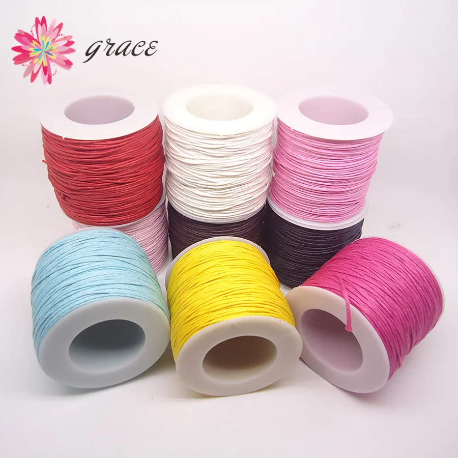 80m/lots 1mm Colorful Braided Waxed Cotton Cord Beading String Threads Rope For Bracelets Diy Beads Weave Jewelry Making Cording | Украшения