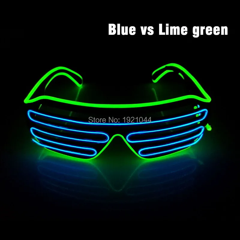 Best Price 2019 Multicolor EL Wire 100pcs LED Neon Lighting Flashing Shutter Glasses With 3V Steady on Driver For DIY Design Party Decor