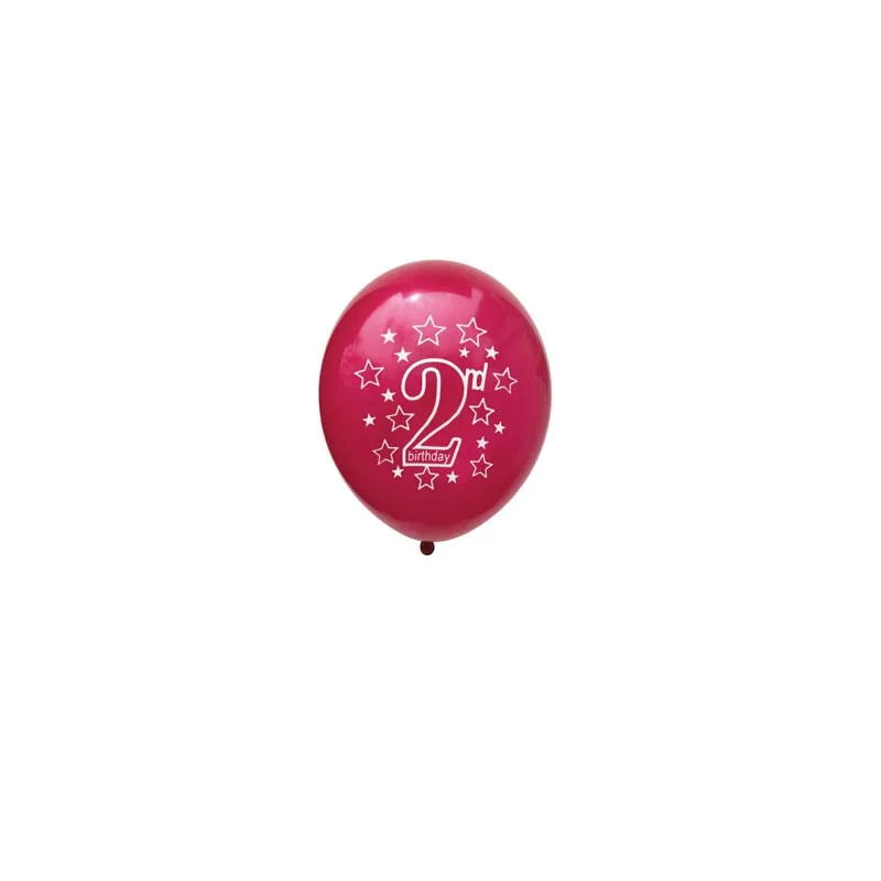 8 сезон 15 шт. Синий Розовый 2st день рождения конфетти воздушные шары для мальчиков и девочек я два Happy 2 лет День Рождения украшения спрос среди детей - Цвет: 5PCS 12inch
