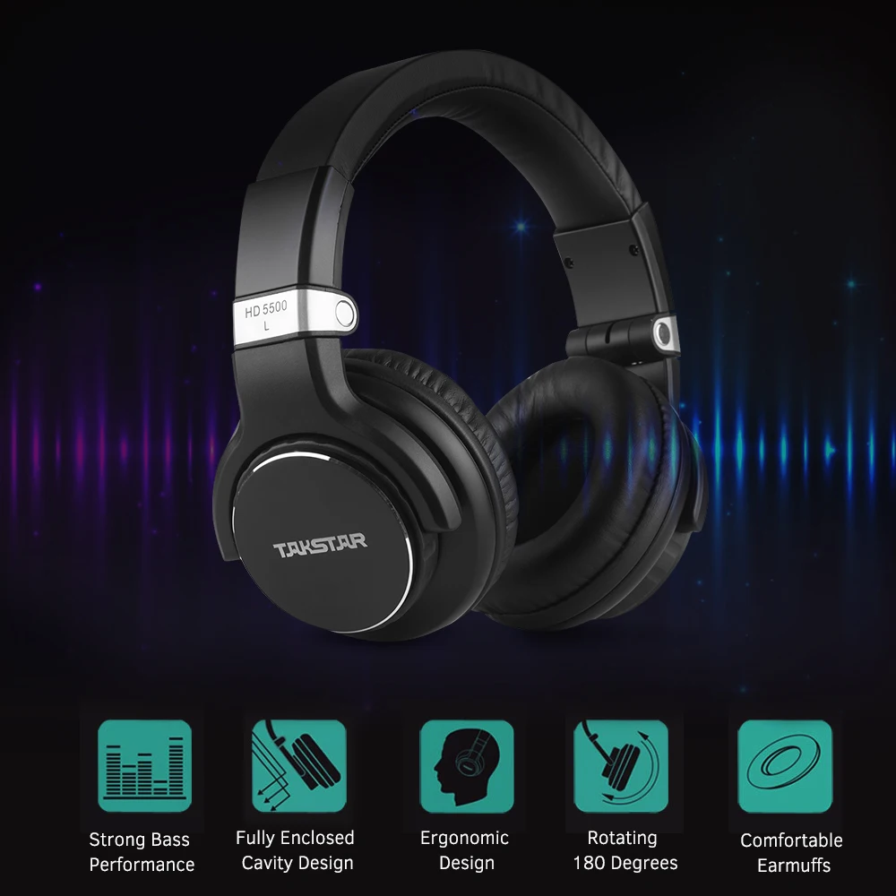 TAKSTAR HD 5500 наушники Профессиональная Студия DJ наушники Проводная гарнитура для мониторинга записи с сумкой для хранения