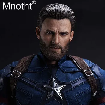 

1/6 Scale Captain America Head Carved Beard Ver. Chris Evans Head Sculpt Head Carving Model Collectible Doll Toys Accessories